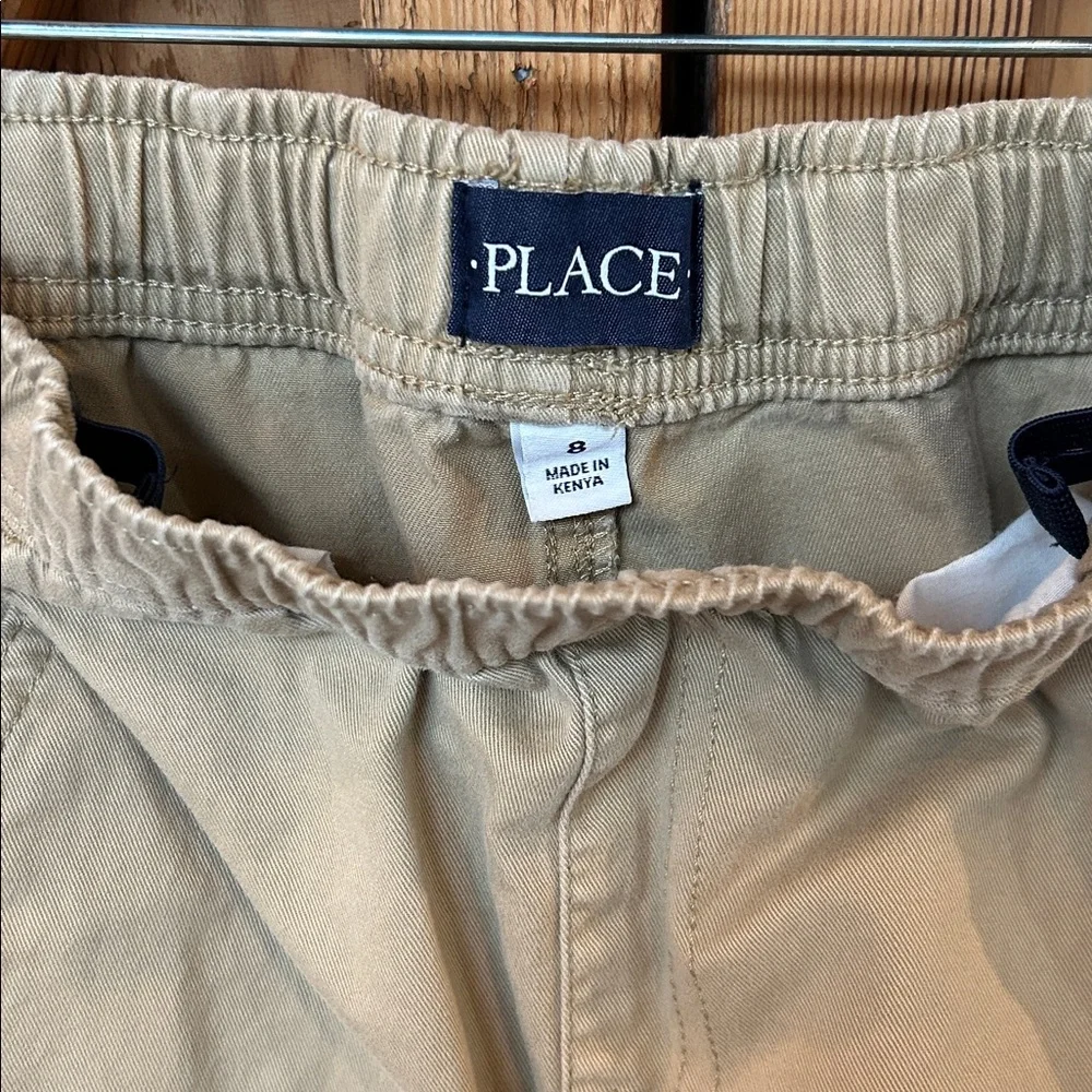 The Children's Place boy’s pull-on cargo pants, khaki size 8 adjustable waist